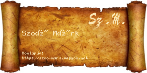 Szoó Márk névjegykártya